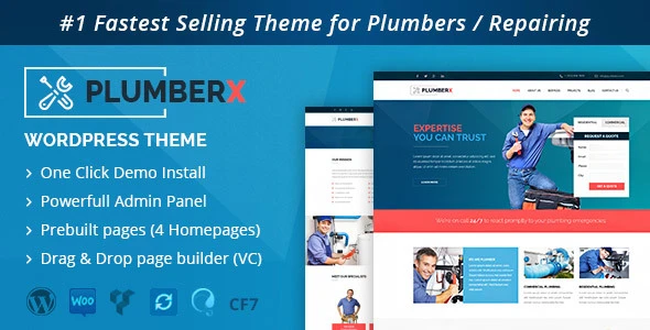Plumber – Construction and Repairing WordPress Theme